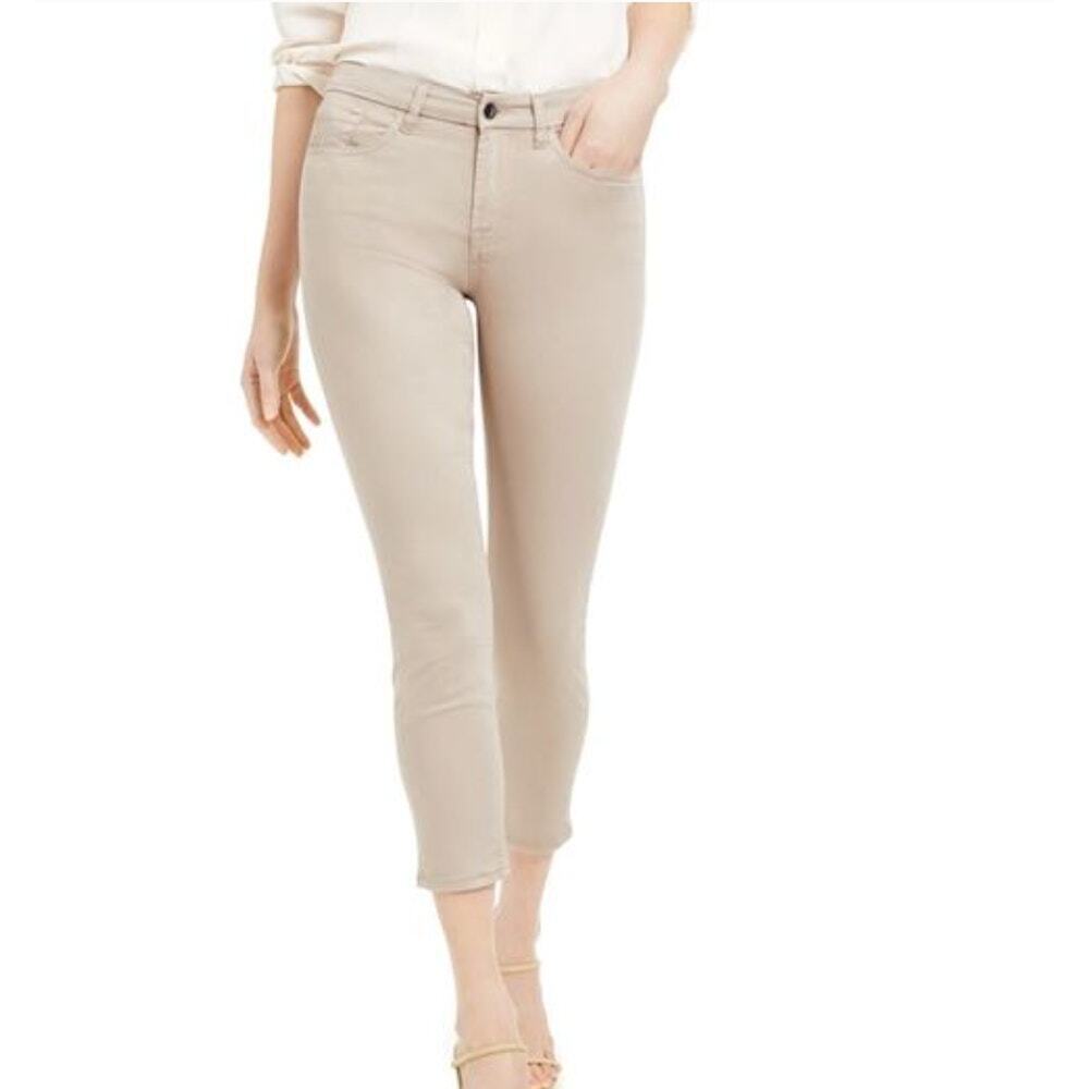 Jen7 Sateen Ankle Skinny Jeans Birchwood Light Brown 14 NWT